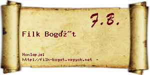 Filk Bogát névjegykártya